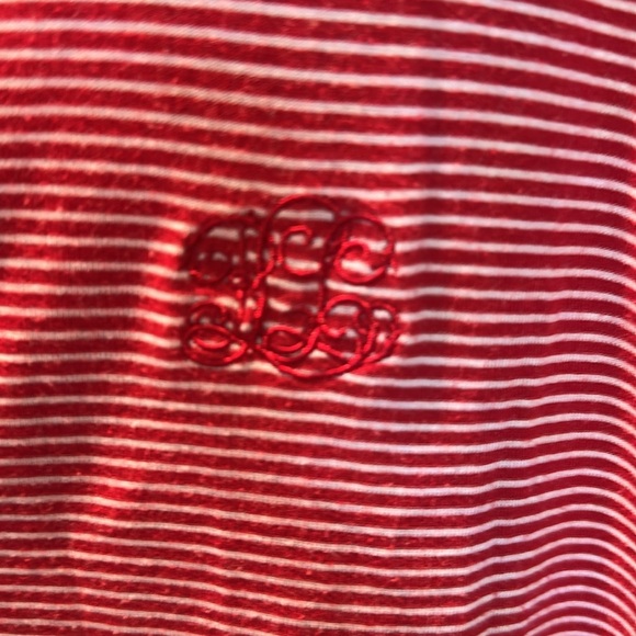 Red Striped Long Sleeve Henley Dress - Picture 2 of 6